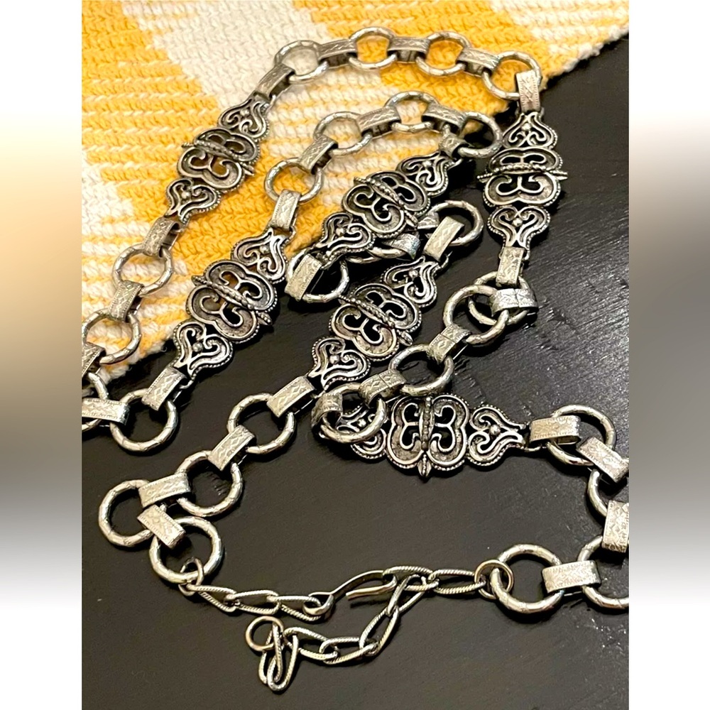Vintage Hollycraft Extremely Rare Find, Silvertone Adjustable Chain Link Belt